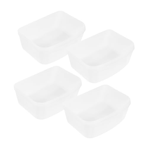 ERINGOGO 4pcs Hanging Food Water Bowl for Cats Dogs Bunnies Durable Food Grade Plastic Pet Feeder with Rounded Corners Easy Install Removable Design for Pet Cages