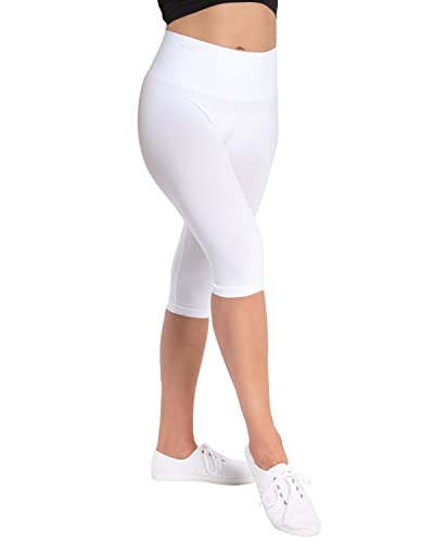 SlimMe Shapewear Leggings, High Waisted Tummy Control Capri Shapewear, Comfortable Knee Length Body Shaper - S to Q2