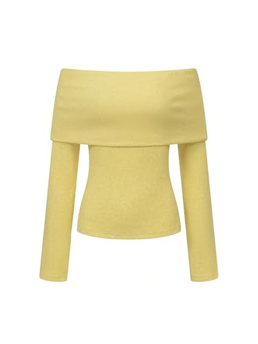 SOLY HUX Women's Off The Shoulder Sweater Long Sleeve Knit Casual Trendy Pullover Tops2