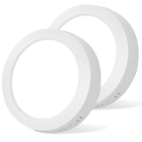 Aigostar Plafón LED Techo 18W 2100LM Lámpara de Techo LED Luz blanca fria 6500K para Cocina Sala de Estar Dormitorio Pasillo 226 * 35Hmm, 2pcs