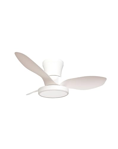 Genérico VENTILADOR DE TECHO 80cm, LUZ LED REGULABLE, BLANCO 36W MOTOR DC, CON MANDO A DISTANCIA Y APP FLEXOSLED.