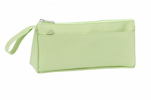 Estojo Organizador Escolar em Tecido – Modelo Retangular com Zíper, Capacidade Ampliada para Materiais (Verde)