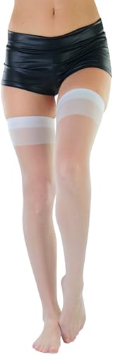 Image of ToBeInStyle Women's Sheer Banded Thigh High Socking w /Opaque Band