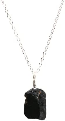 GemInspire Collar de cristal de piedra natal crudo para mujer, colgante de plata de ley 925 hipoalergénico, cadena de plata ajustable de 16 + 2