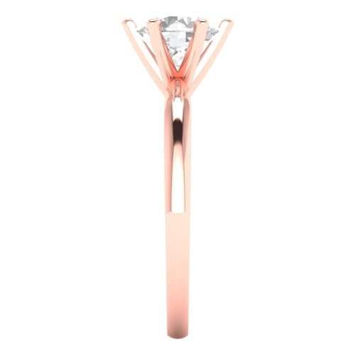 Clara Pucci 1Ct Round Cut - Moissanite - 14k White Gold - Solitaire Wedding Engagement Bridal Promise Ring3