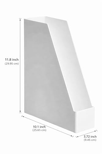 Image of Amazon Basics Rectangular Plastic Desk Organizer, Magazine Rack, White, 2-Pack