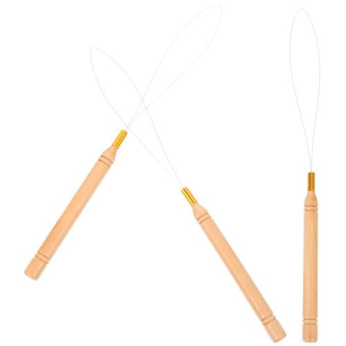 ERINGOGO Wooden Handle Needle Threader Tool for Waxed Thread DIY Bead Crafting Bracelet Making Threader