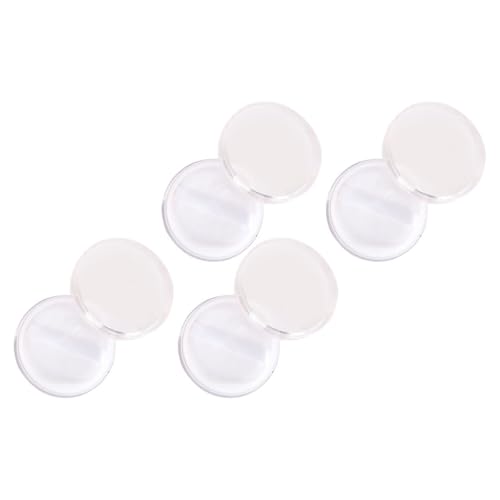 Veemoon Lot de 4 Boîtes à Poudre Blanche Rechargeables en As Houppettes Intégrées, Étui Portable pour Usage Salon de Beauté Domicile
