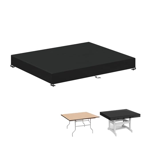 LAMUNI Funda Mesa Jardín 140x80x15cm Funda Protectora Mesa Exterior Cubierta de Mesa Rectangular 420D Tela Oxford Funda Tablero Mesa Exterior Impermeable Funda para Mesa de Jardin, Anti-Viento