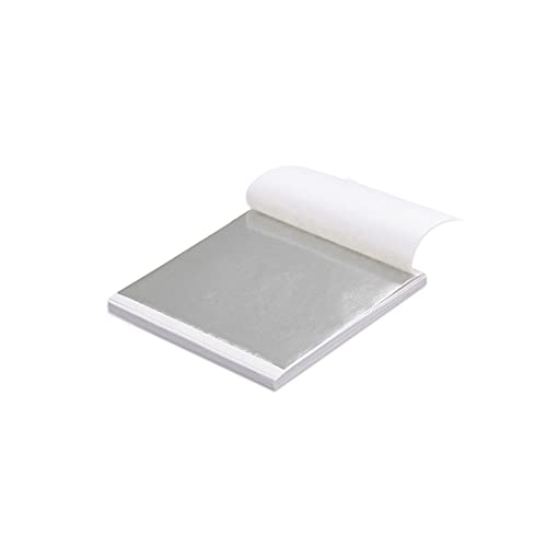 Yuegit 100 Pieces Silver Leaf Sheets Gold Foil Sheet Imiation 5.5X5.5 Inch : Metallic Silver Foil Sheets Rose Gold Foil for Craft Art Decoration Home Decoration Paintings Sculpture DIY(Silver)