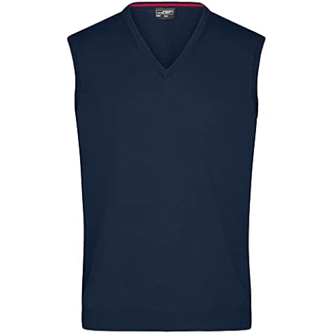 James & Nicholson Herren V-Pullunder - Klassisch Geschnittener Pullunder aus hochwertiger Baumwolle | Farbe: Navy | Grösse: XL Cover