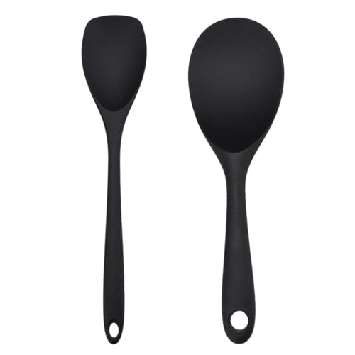COYUN Cuillère Magique,2 Pièces Service a The,Cuillere Silicone,Autocuiseur Louche Cuisine Antiadhésive,Spatule Silicone Polyvalente,pour Riz,Purée