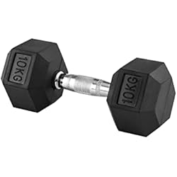 Mancuernas Technogym LAZY SPORTS Mancuernas hexagonales ergonómicas con empuñadura de Cromo Unidad y Revestimiento de Caucho