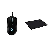 Logitech G403 Hero 25K Gaming Mouse, Lightsync RGB, Lightweight 87G+10G Optional, Braided Cable, 25, 600 DPI, Rubber Side Grips w/ G640 Large Cloth Gaming Mouse Pad, 460 x 600 x 3 mm