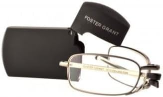 Foster Grant MicroVision Optical Compact Folding Reading Glasses Gideon +1.75 Strength with Microfabric Soft Case