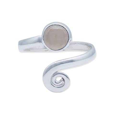 Anillo de plata 925 con cuarzo rosa ajustable Cover
