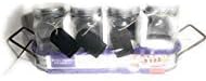 Better Homes and Gardens 5 Piece Serving Caddy with 4 16oz Glass Jars Great For Organization or Parties (galvanized steel)