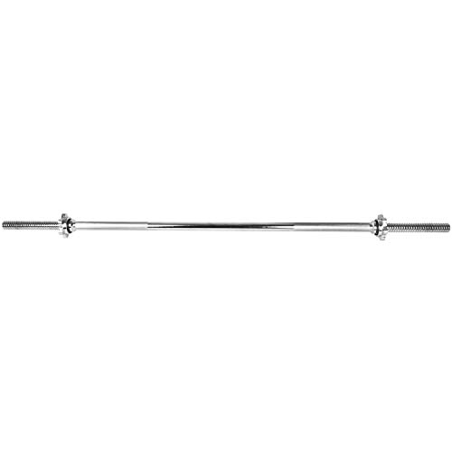 KOMODO 4ft Spinlock Barbell 48" Weightlifting 1 Inch Standard Plates Bar 4 Foot Steel Weight Lifting Bars with Spin Locks (Standard) - Image 2