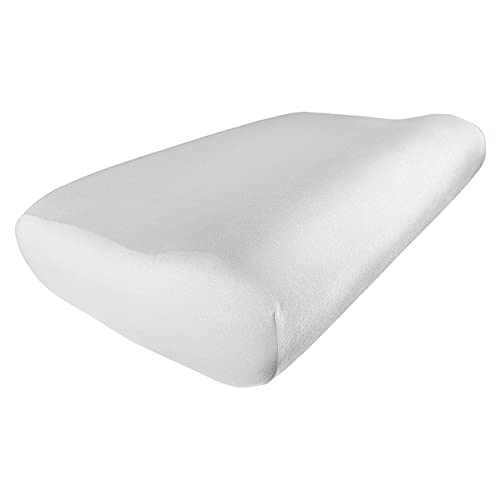 Edda Lux Housse pour Oreiller Cervical 55 x 35 cm en Jersey de Haute qualité, 100% Coton, Taie d'oreiller pour Coussin de Nuque Ergonomique, Blanc