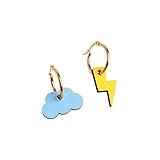 Pendientes Cloud and Bolt de Madera | Joyería Natural y Ligera Inspirada en la Naturaleza | Regalo Original para Mujer | Nature Vibes