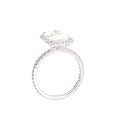 BWDHJLEY Anillo de boda de moissanita, anillos simples de oro blanco para mujer, anillo de compromiso, joyería de oro blanco real de 9 quilates, N 1/2, Oro blanco de 9 quilates, Moissanita
