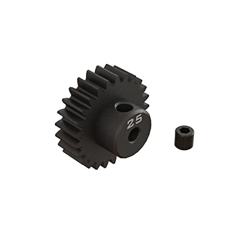 Arrma-25T 0.8Mod 1/8" Bore Cnc Steel Pinion Gear, Colore Grigio/Argento, Ara311087