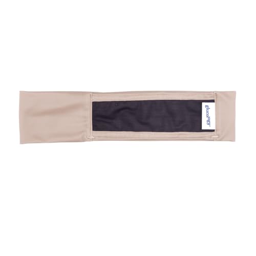 Insulin Pump Holder Waist Belt for Adults Soft Elastic & Breathable Fabric with Mesh Window for Easy Viewing Comfortable for Daily Wear and Sleeping Fits Waist 2230 Beige