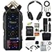 Zoom ZH6E H6essential Handy Recorder with 6 Tracks & 32-Bit Float Recording + Zoom ZDM-1 Podcast Mic Pack + 4X AA Batteries with Charger + 10ft USB Type A to USB Type C Cable - Black + More