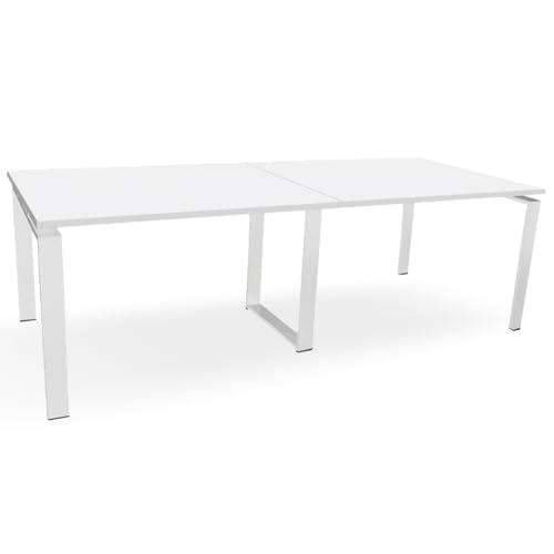 OFILIKE. Mesa de Reunión. Mesa de Conferencias y Juntas. Estructura Metálica Blanca. con 2 Tableros (240x120, White)