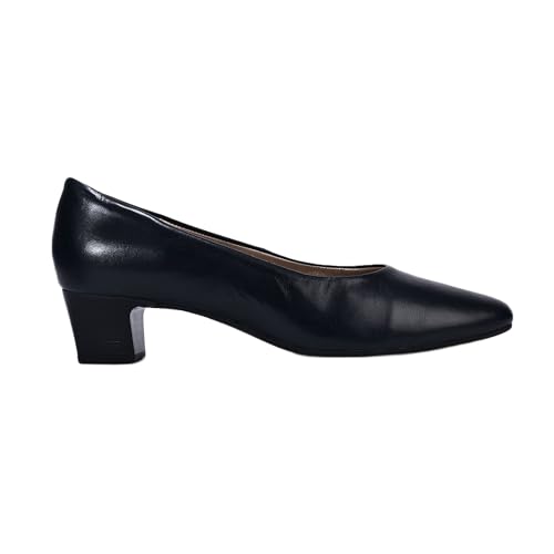 Image of Woodland Women Blue Block Heel Slip-On Shoes
