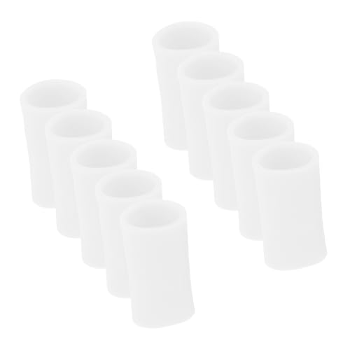 COOLHIYA 5 Pairs Finger Finger Cots Toe Fingertips Covers Finger Protecting Cover Fingertip Protector Tips Finger Protection Accessory Finger Sleeve Cover White