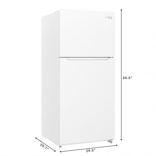 Image of KoolMore 30 Inch 18 Cu Ft Top Freezer Refrigerator, White, Freestanding Full Size Fridge Freezer for Home Kitchen or Garage