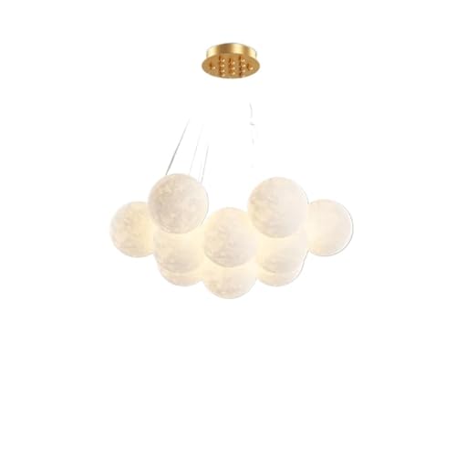Lustre suspension LED moderne 13 lampes à lumière neutre dorée