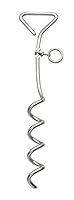 Kerbl Pet Anlegespirale, 40cm, ø 8mm, zum Anleinen von Hunden, chromatiert, Anlegepflock, Bodenanker für Hundeleinen