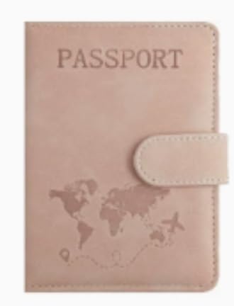 AOOTE Funda para Pasaporte de Cuero de PU,Porta Pasaporte con Bloqueo RFID,Viajes Accesorios Unisex para Pasaportes Tarjetas Crédito Funda Tarjeta Identific