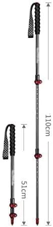 Outdoor Light Walking Stick Protable Hiking Carbon Fibers Trekking Poles 3 Section Outer Lock Stick Skiing Stick Suitable for Cross-Country Long-Distance Hiking Skiing Touring Tracing