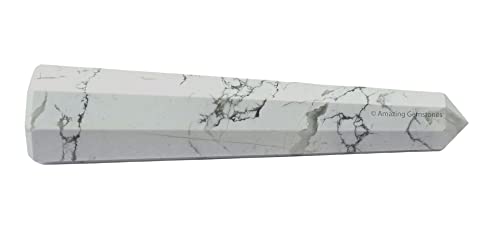 Image of Amazing Gemstone Howlite Crystal Towers - Natural Healing Crystal Point Obelisk for Reiki Healing and Crystal Grid (2 inch to 3 inch INCH)