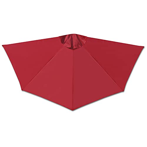 Strong Camel Replacement Canopy Cover for 10' Patio Half Umbrella 10ft 5 Ribs Half Umbrella (Burgundy)