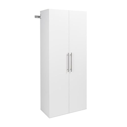 Image of Prepac HangUps Storage Cabinets, Wall Mounted Upper Storage Cabinet (30 inchx24 inchx16 inch) and a 3 drawer wall mounted base cabinet (30 inchx24 inchx16 inch), White