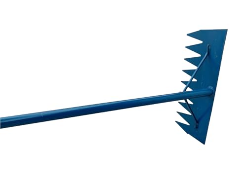 Image of Shree Somgiri Heavy Duty Iron Garden Rake with 4 FT Long Iron Handle Wide Sharp Iron Teeth -14 inch for Efficient Lawn & Yard Clean-up Multi-Purpose Garden Tool for Soil Leveling, Leaf Raking