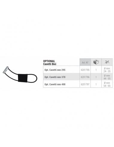 Fabbri Serie 4 CAVETTI per TELAI di Grosse Dimensioni per PORTABICI 295 MM