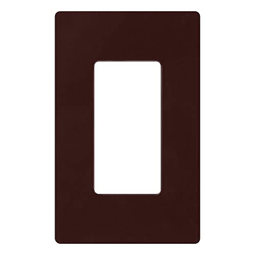 Image of Lutron Claro Light Switch Cover Plate, 1 Gang Wallplate, for Decorator Light Switches, Rocker Light Switch Cover, Outlet Cover, Screwless Switch Plate Cover, Gloss, CW-1-BR, Brown