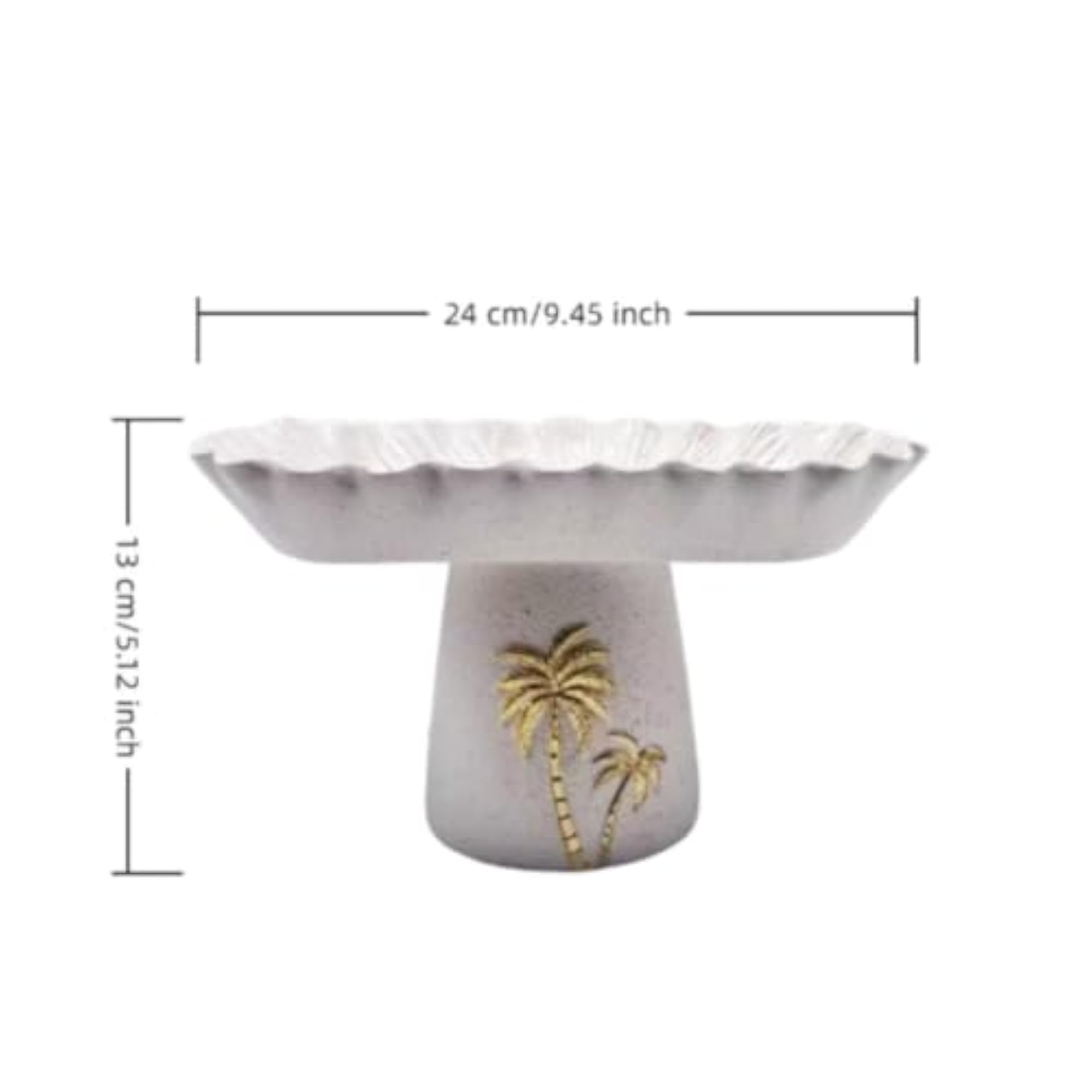 Coastal Resin Pedestal Tray, Sculptural Design