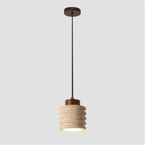 Chandelier en cylindre travertin jaune pour illuminer votre salle à manger