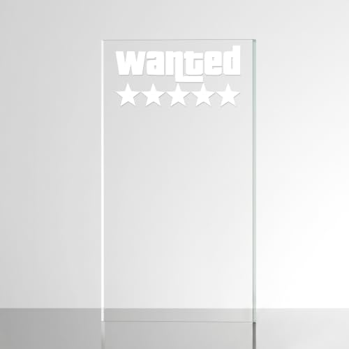 Image of Sticker for Glass & Mirrors | Minimal Vinyl Decal for Bedroom Bathroom & Cafe | Self-Adhesive Quote Aesthetic Mirror Sticker | No Mirror Included (Wanted 5 Stars, Small, Matt White)