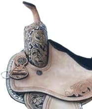 Western Barrel Horse Saddle Racing Wooden Tree Handmade Premium Leather Comfort Horse Trail Equestrian Tooled Carved Horse Riding Saddle Size: 10"-18" inches Seat Available, MO-WBRL-03