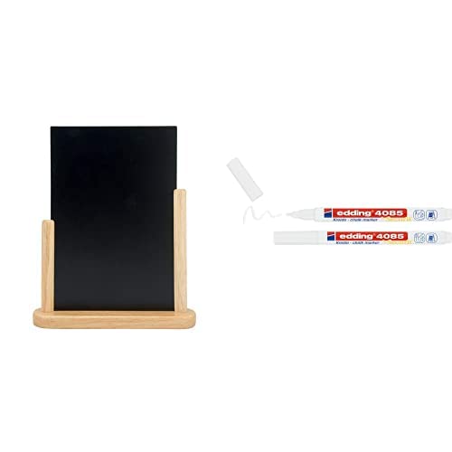 Tableau noir Securit Uni 21x30cm avec feutres craie Edding blancs pour mémo cuisine