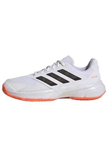 adidas Hombre CourtJam Control 3 Clay Tennis Shoes, FTWR White/Core Black/Lucid Orange, 44 2/3 EU