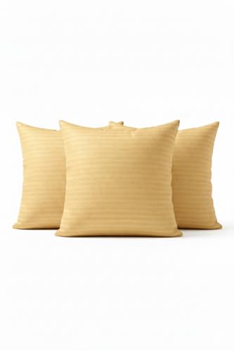 Image of Hotel Quality Premium Fibre Cushions | Cushion 16 inch x 16 inch | Pillow,Cushion,Cushions for, Cushion Pillow,Pillow,Cushions for Bed (Gold, 3)
