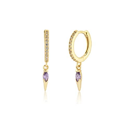 Créoles en Argent 925 Goutte Violette pour Exprimer Votre Singularité